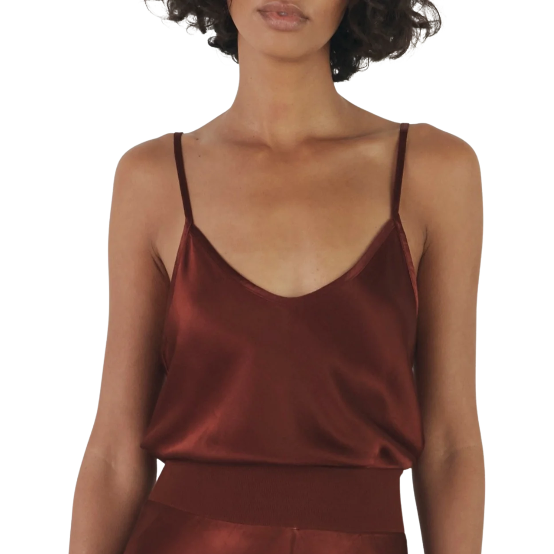 Bias Cut Cami in Umber