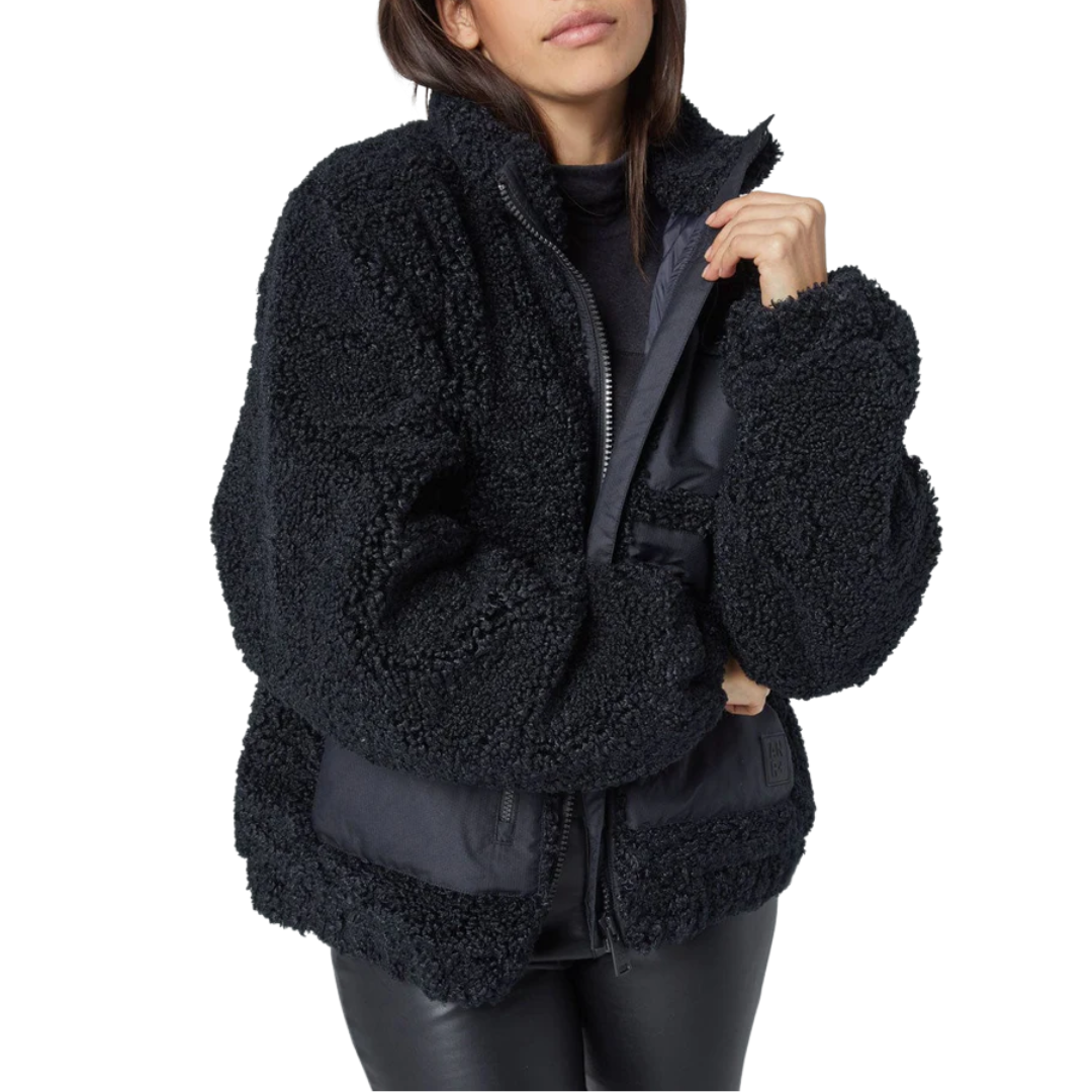 Noelle Shearling Jacket in Black 