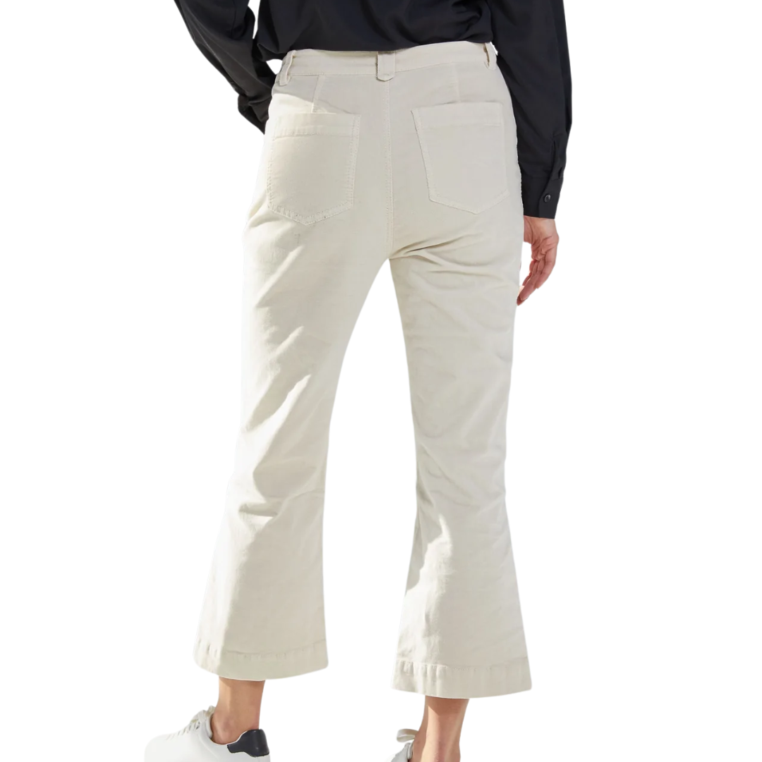 Brielle Velveteen Pant in Bone