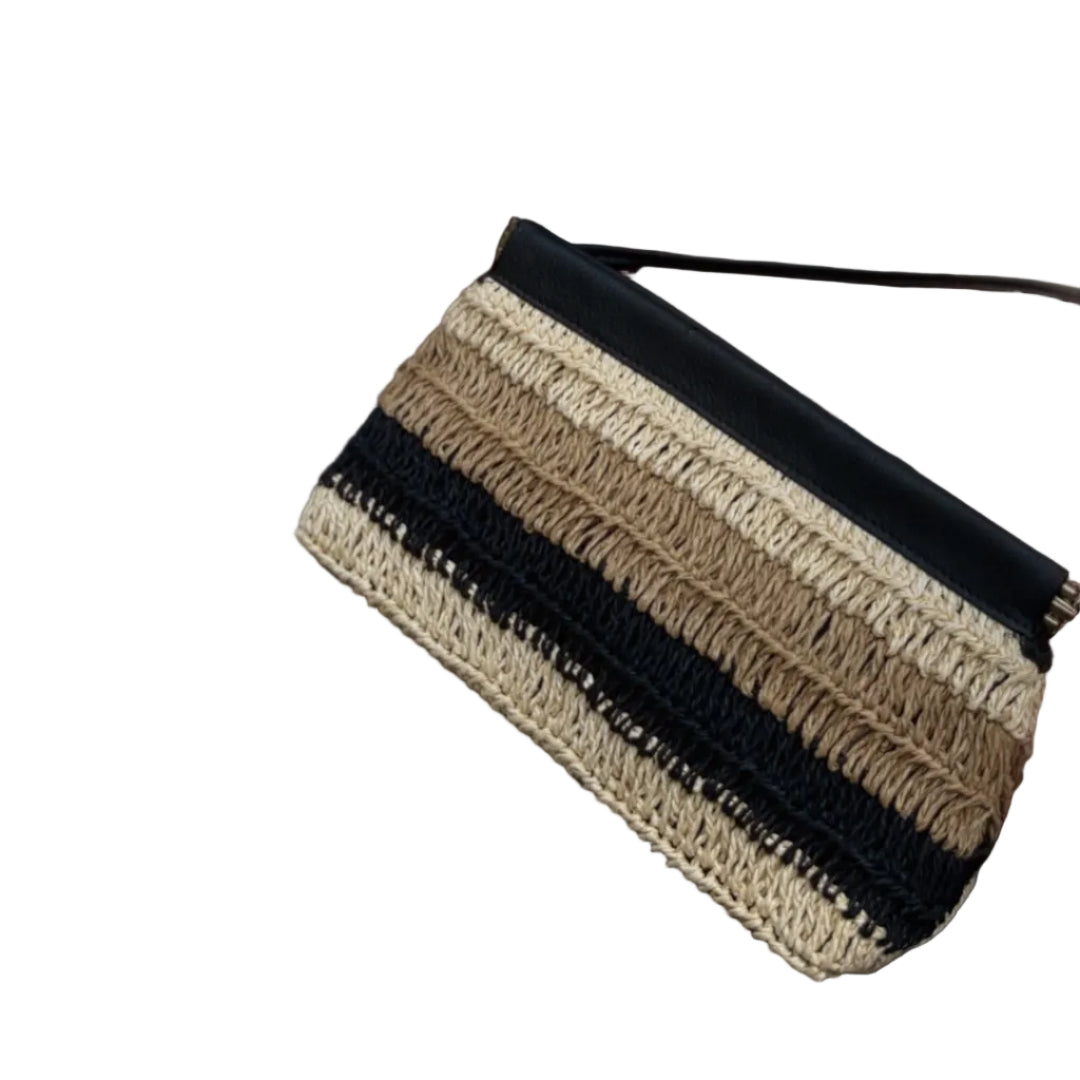 Cheltenham Clutch - Striped Raffia