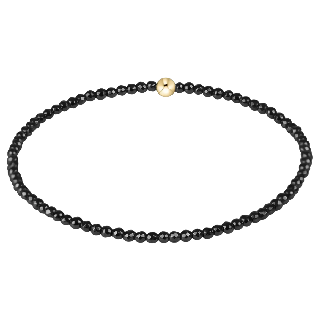 Faceted Hematite 2MM Bead Bracelet