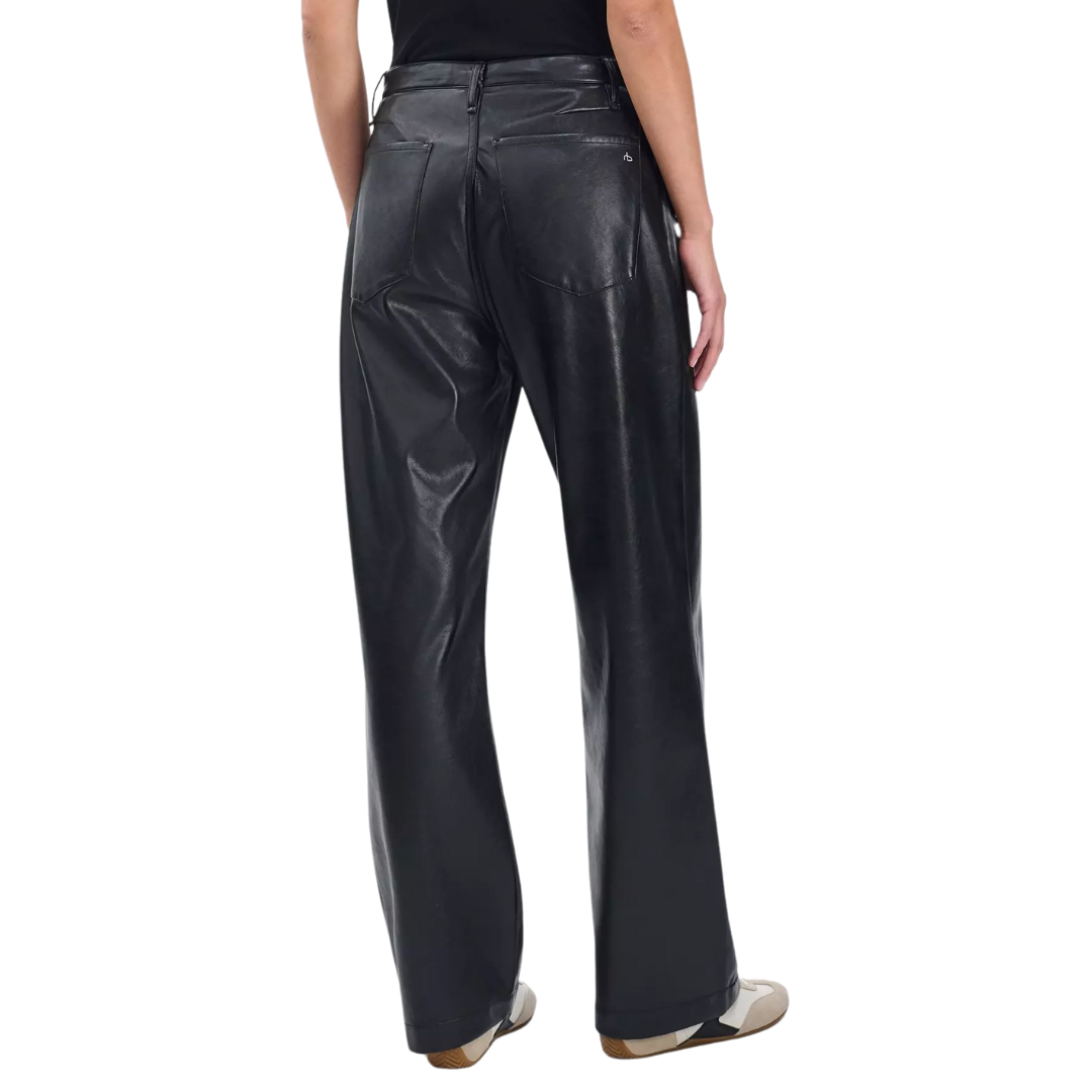 Phoebe Faux Leather Pant in Black