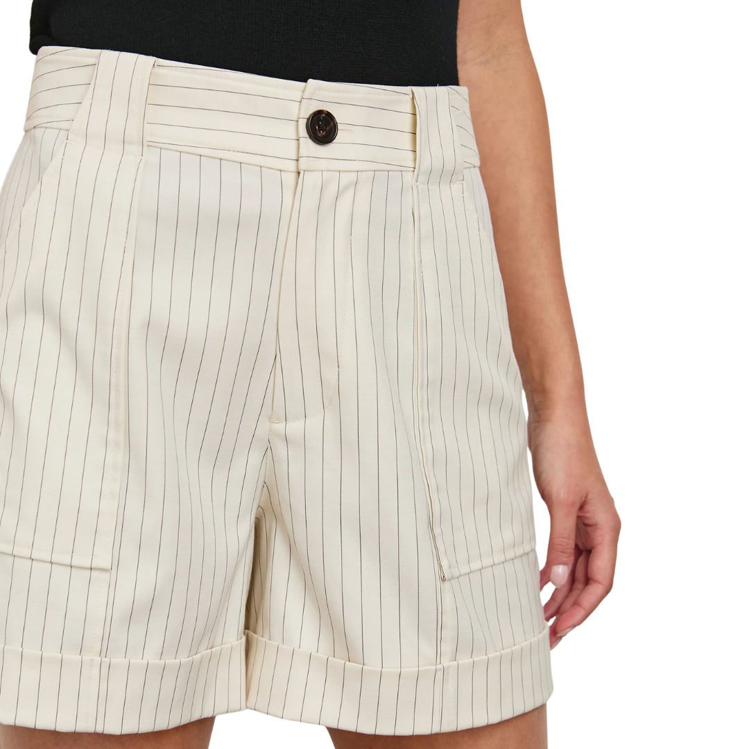 Maryam Short in Birch Pinstripe
