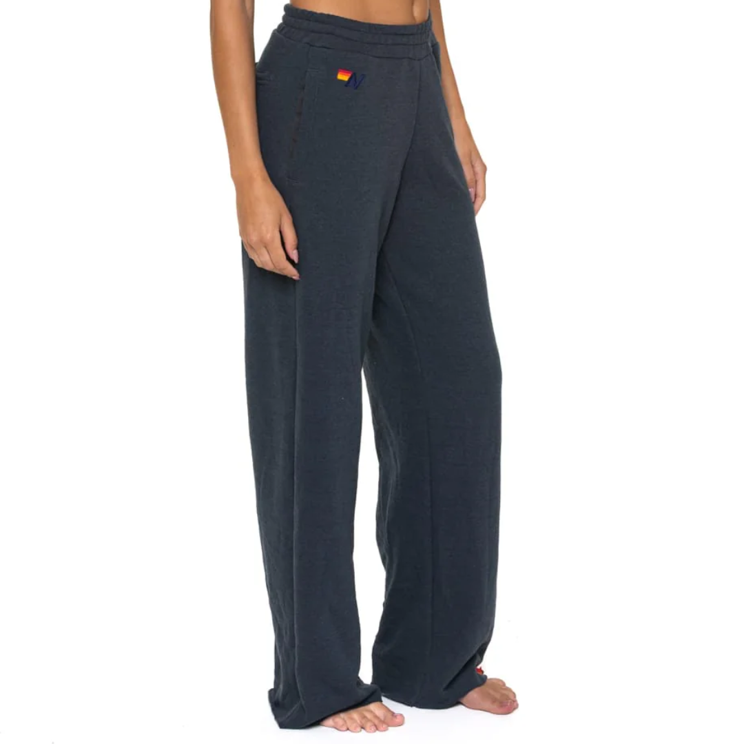 5 Stripe Wide Leg Pocket Sweatpants in Charcoal