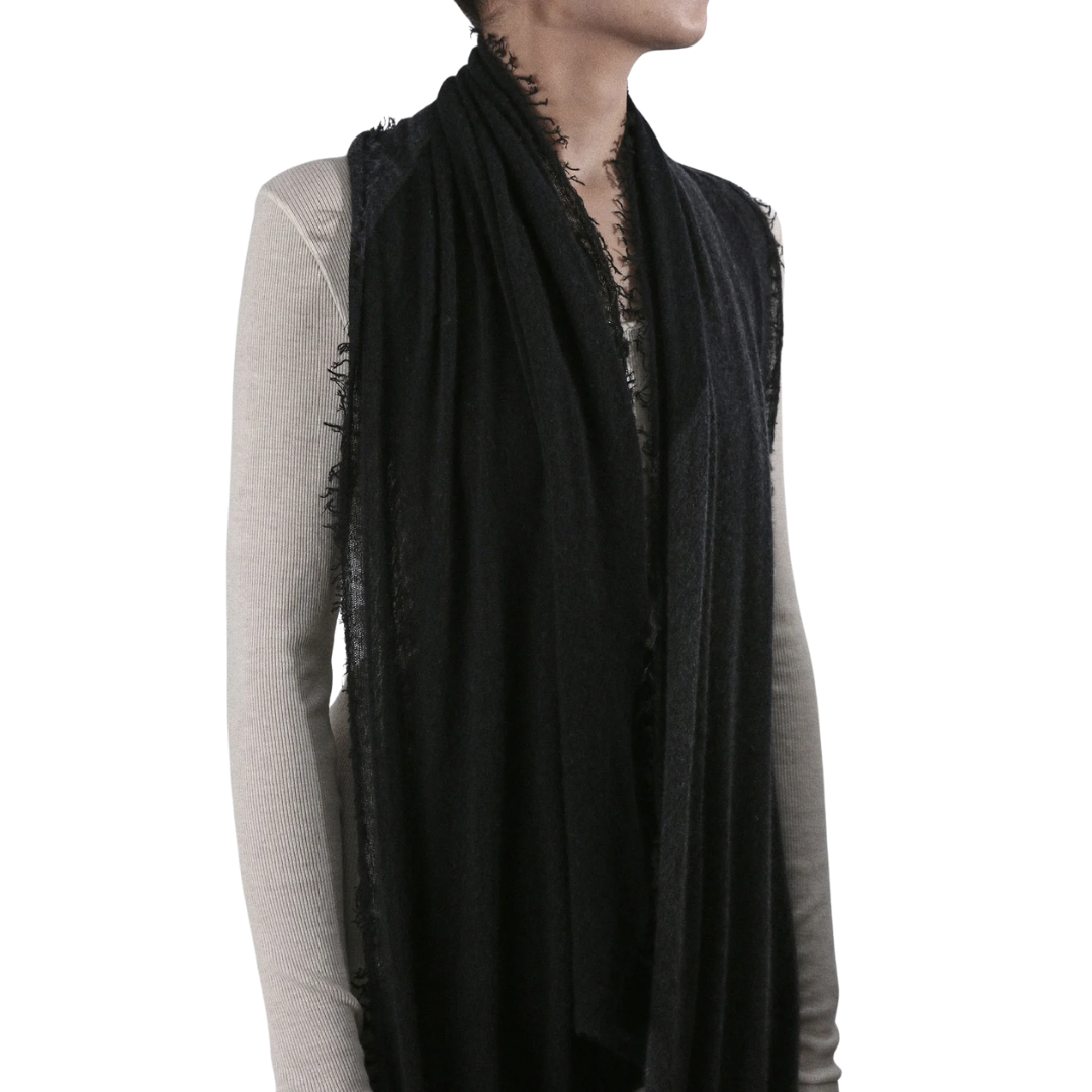 Love Duo Scarf in Charcoal & Black