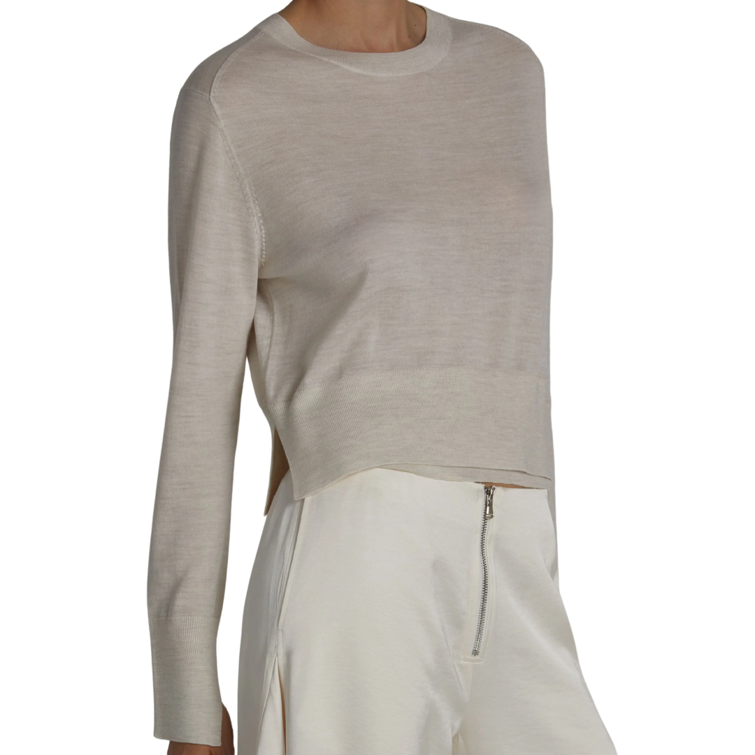Elodie Layered Crewneck in Ivory