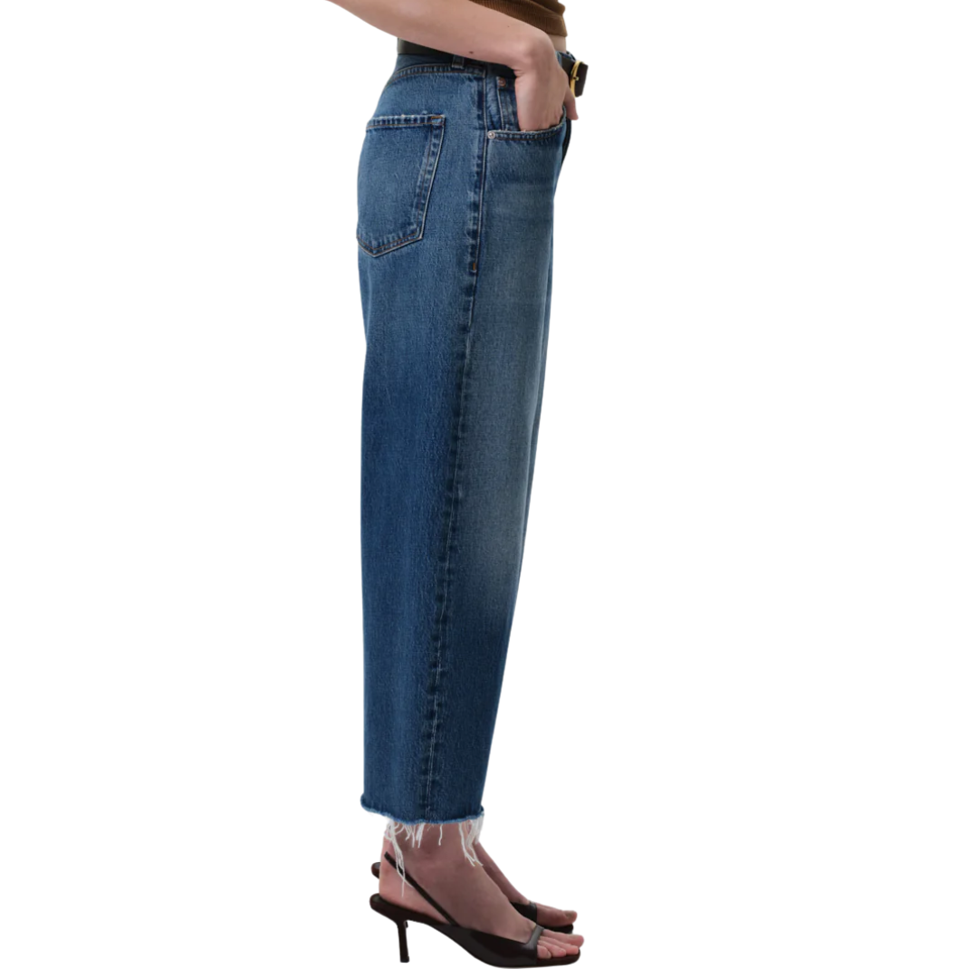 Ayla Raw Hem Crop in Chaya