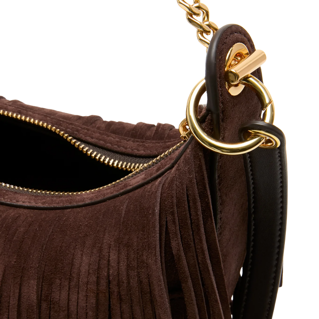 Small Fringe Fortune Crossbody in Espresso