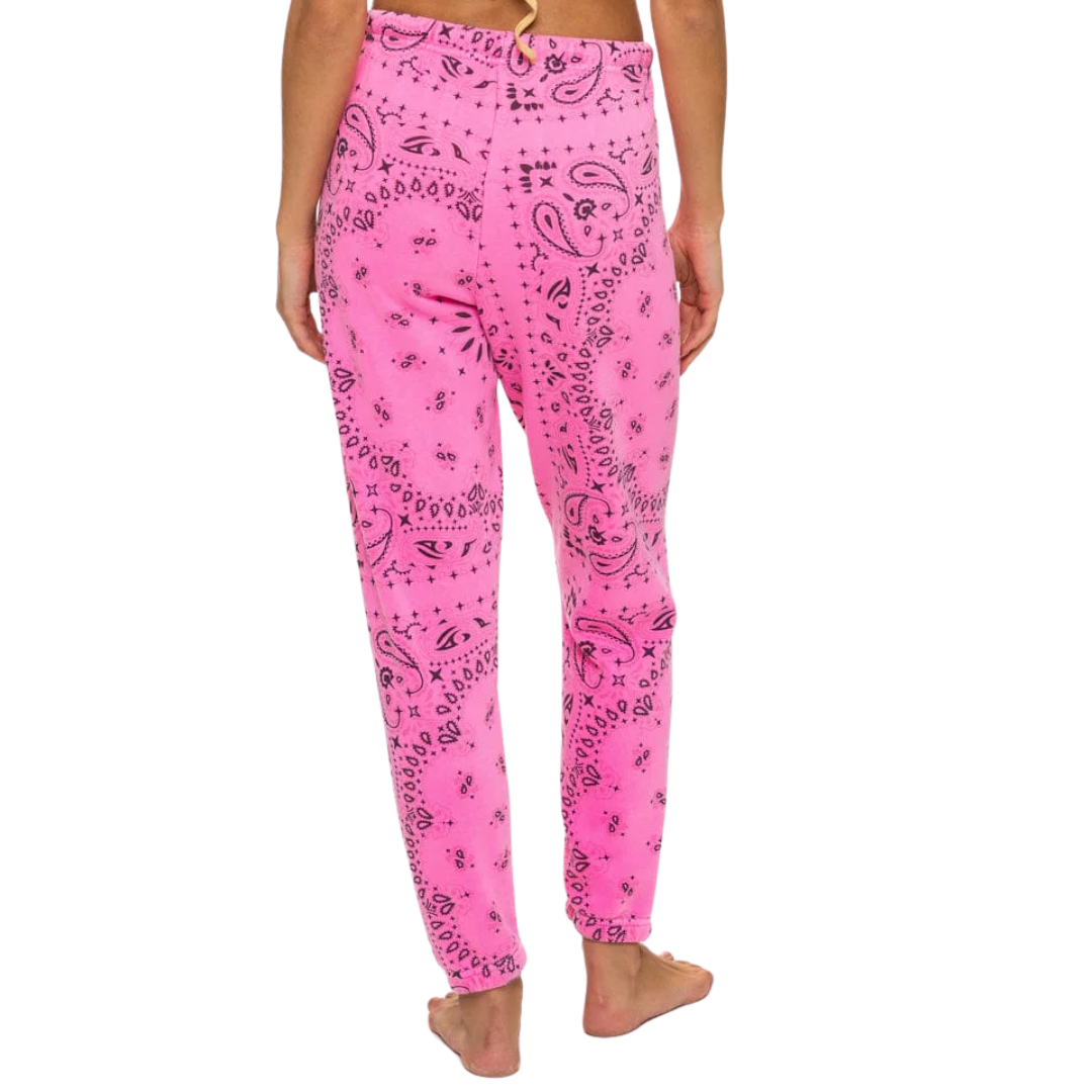 Bandana Sweatpants in Neon Pink