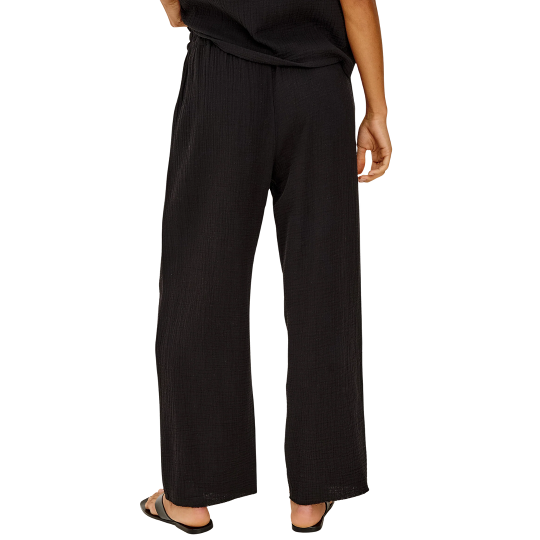 Leon Crop Pant in Black Gauze