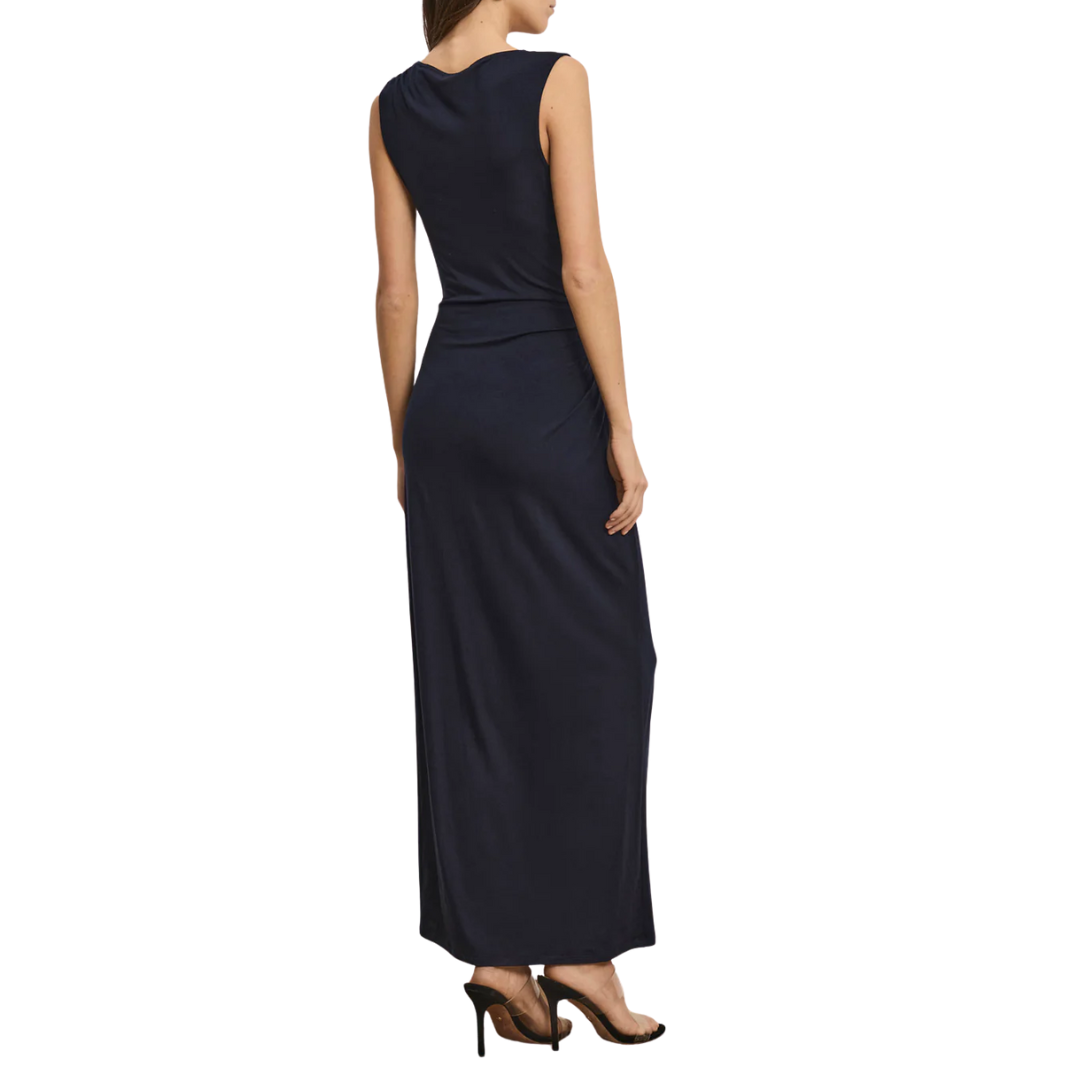 Kerilyn Ruched Maxi Dress in Navy