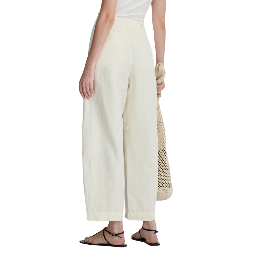 Petite Bari Crop Trouser in Cream