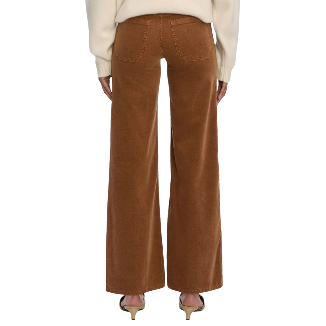 Le Slim Palazzo Pocket Corduroy in Maple Brown