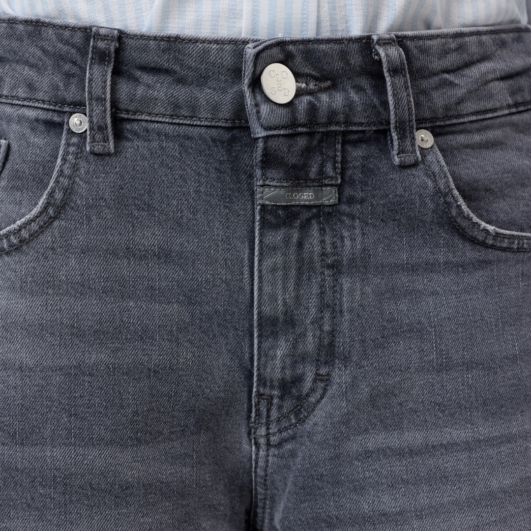 Jayla Wide Jeans 34" in Mid Grey