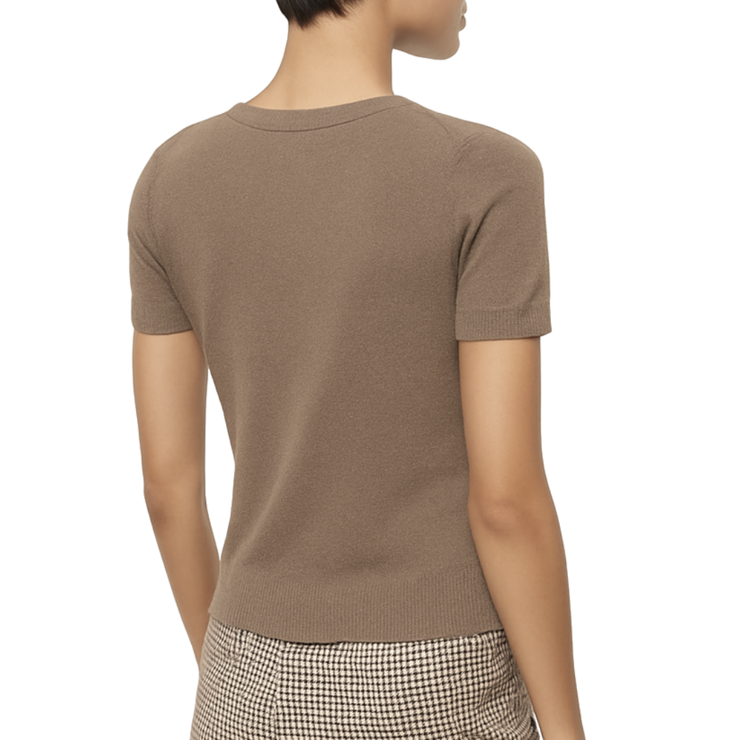 Easy Cashmere Tee in Truffle