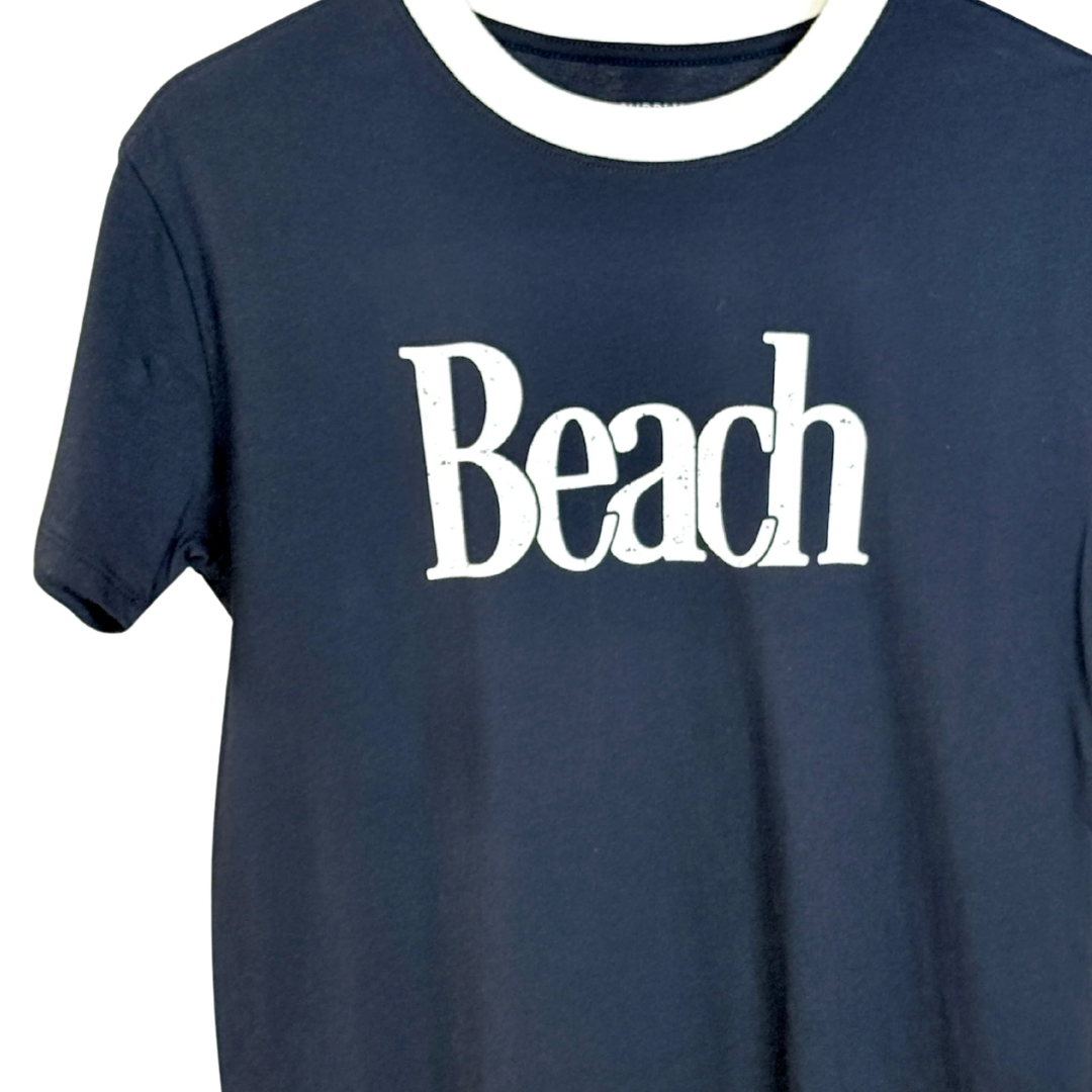 Beach Contrast Boyfriend Tee in Eclipse