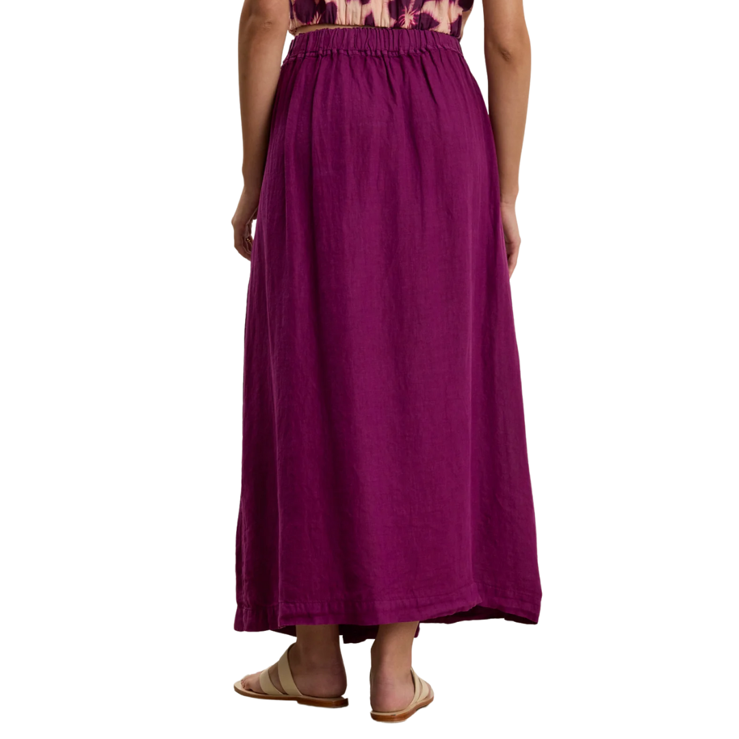 Linda Linen Skirt in Grapes