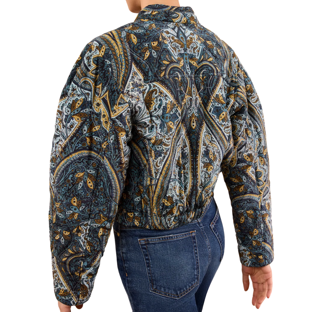 Yara Silk Jacket in Prussian