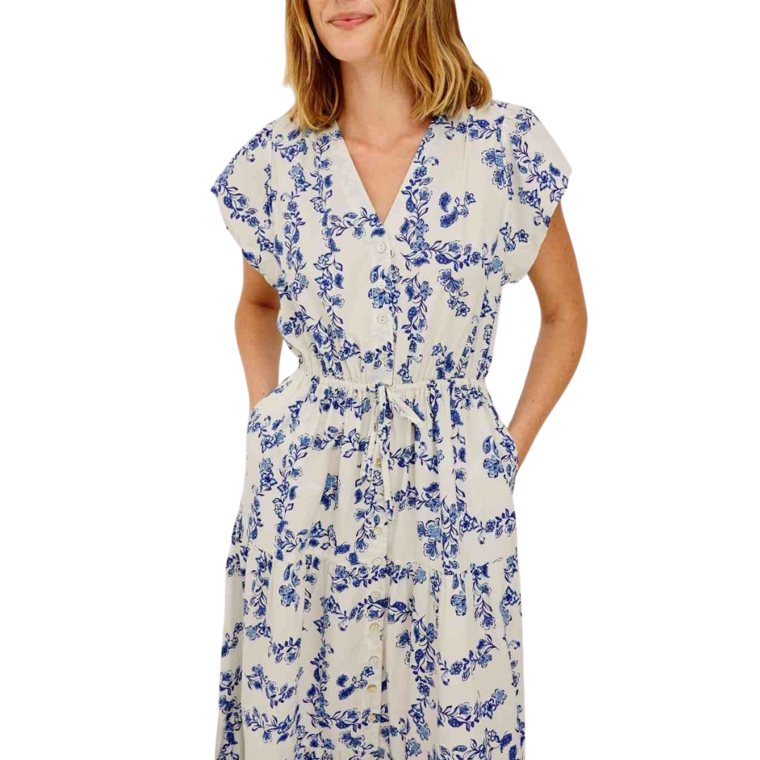 Roza Dress in Ceramic Floral