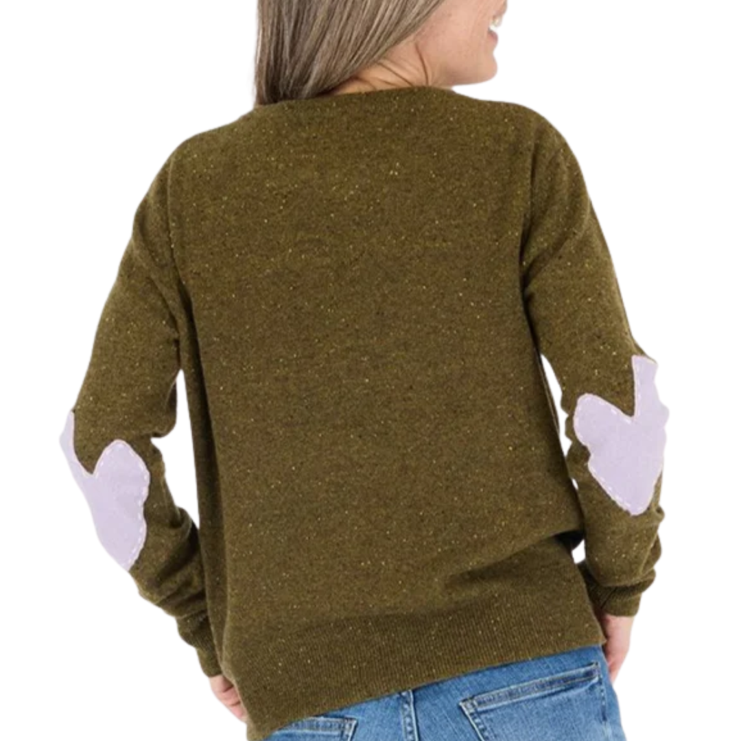 Patchwork Pullover in Army Green
