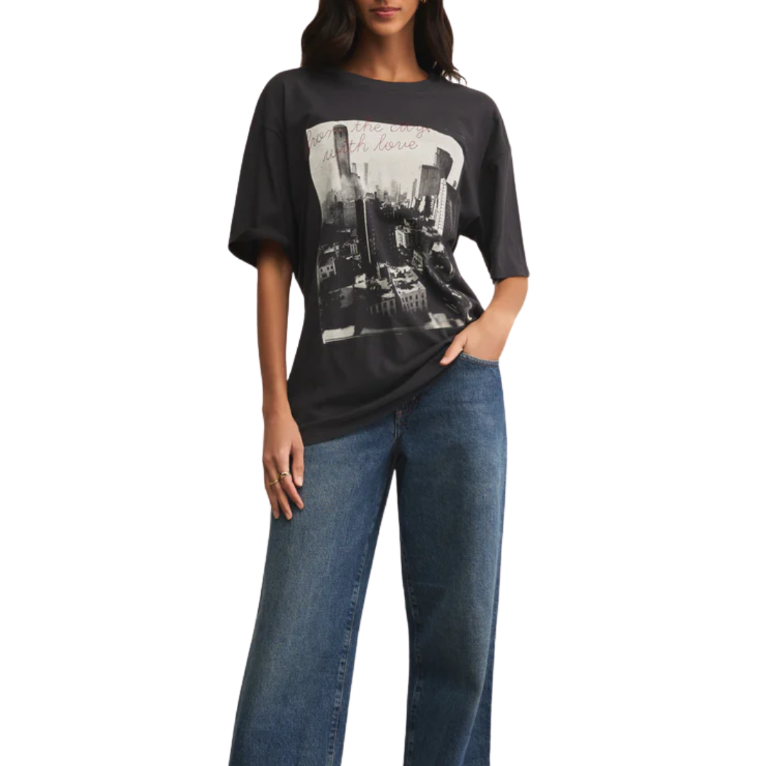 Big Apple City Tee in Black Sand