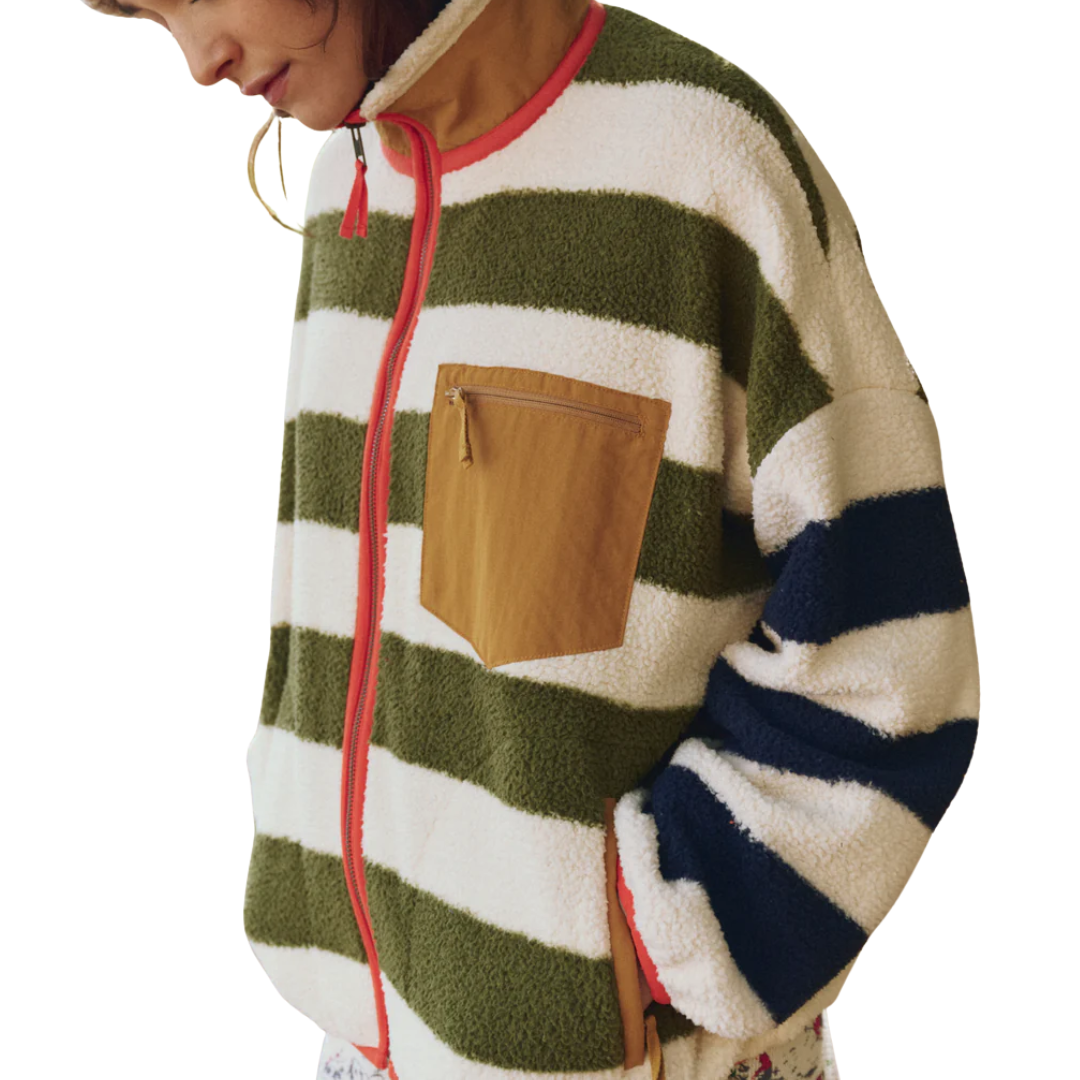 Plush Terrain Full-Zip in Mixed Heritage Stripe