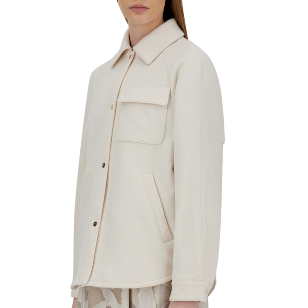 Last Cold Wool Shacket in Cream