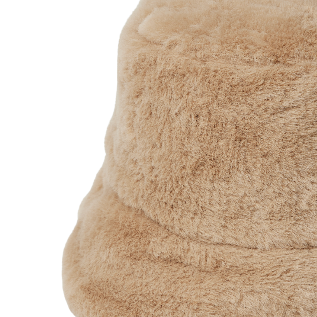 Faux Fur Bucket in Tan