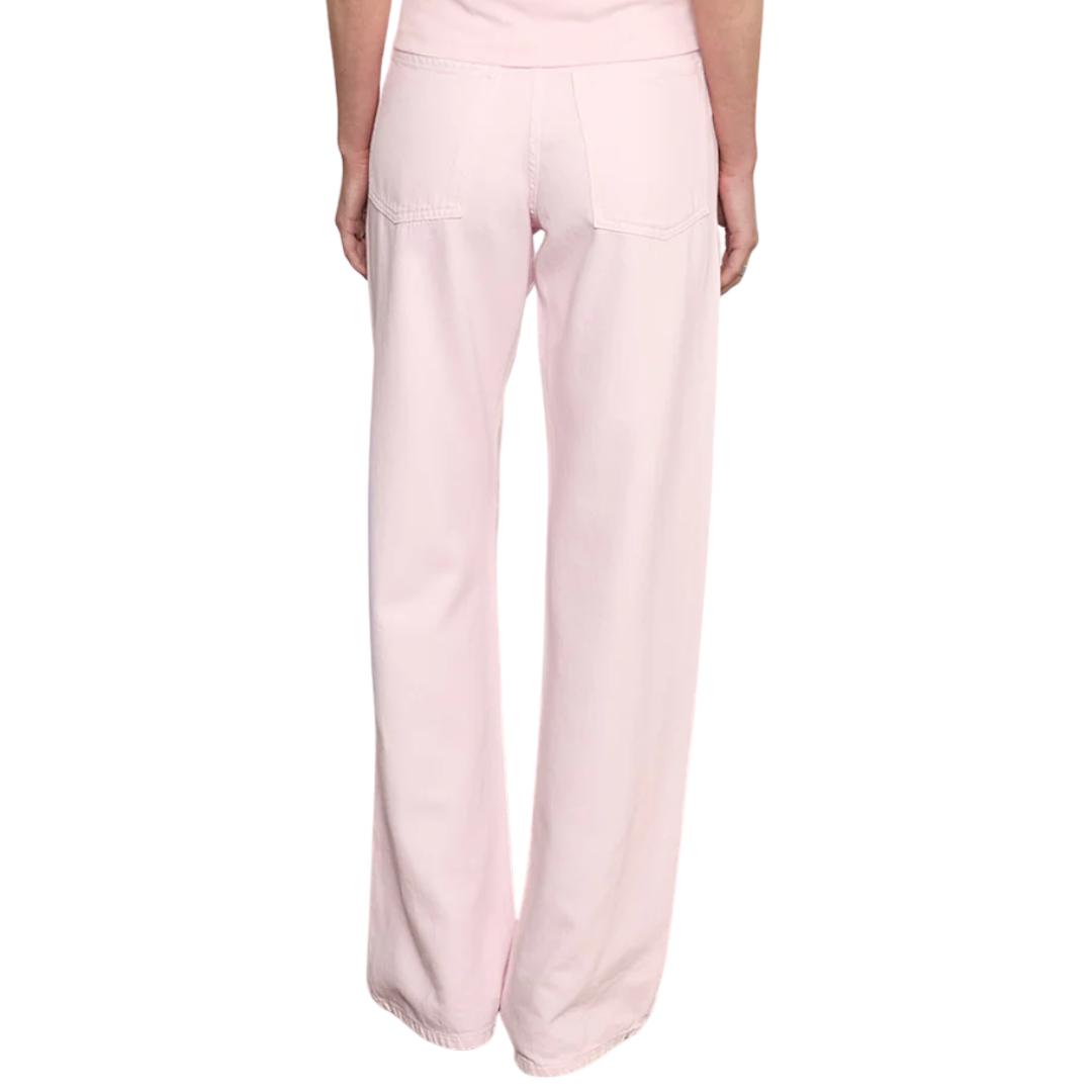 Drift Jean in Italian Denim in Pale Pink