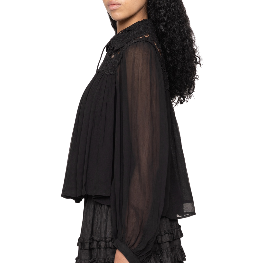 Daphne Lace Top in Black