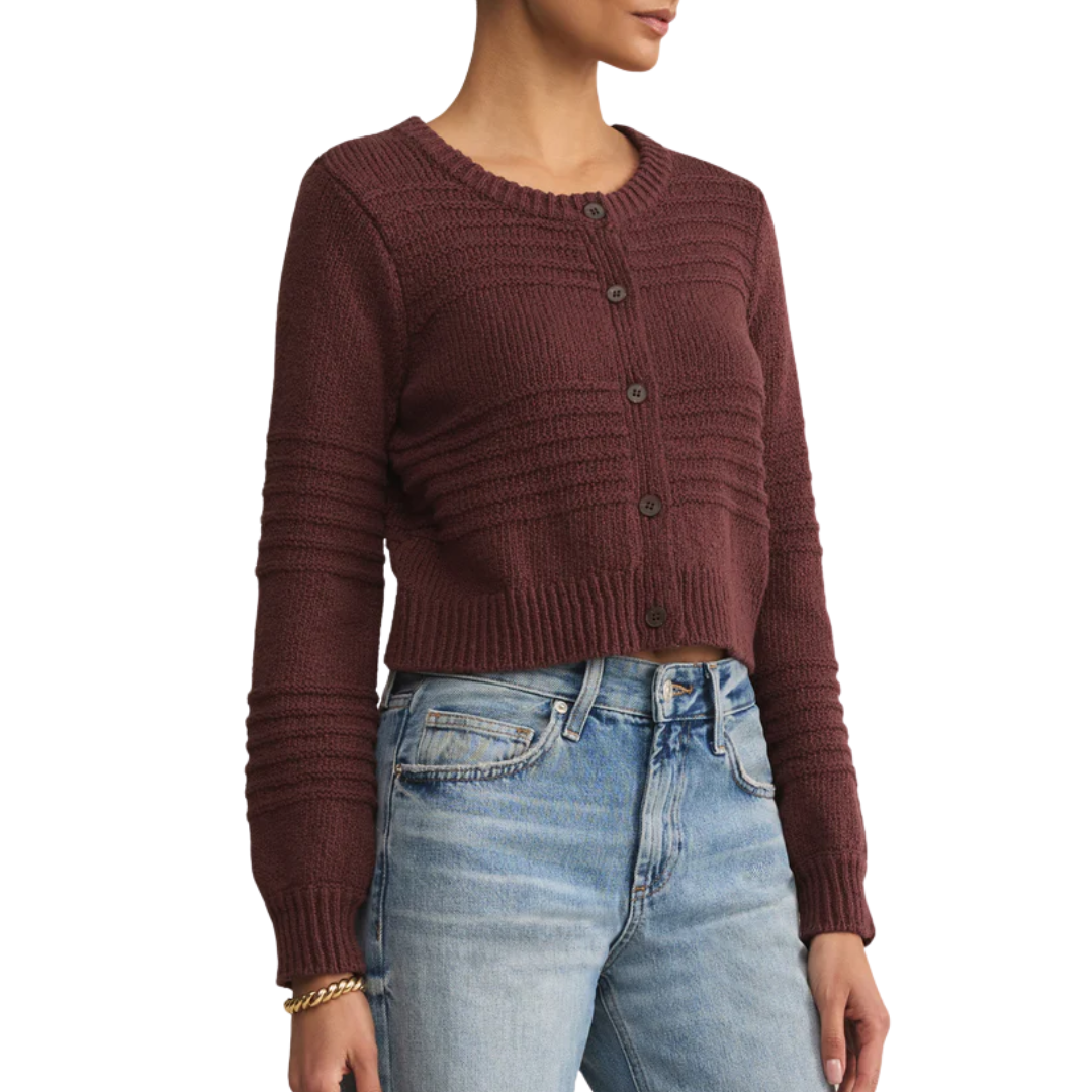 Between The Lines Cardigan in Sandalwood
