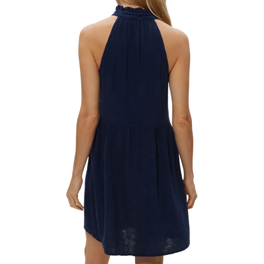 Alessa Split Neck Dress in Nocturnal