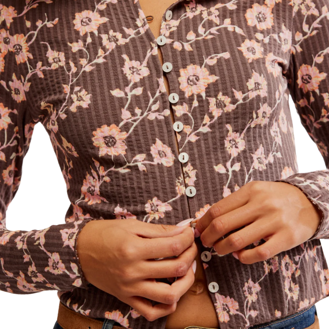 Tilly Long-Sleeve Cardi in French Chocolate