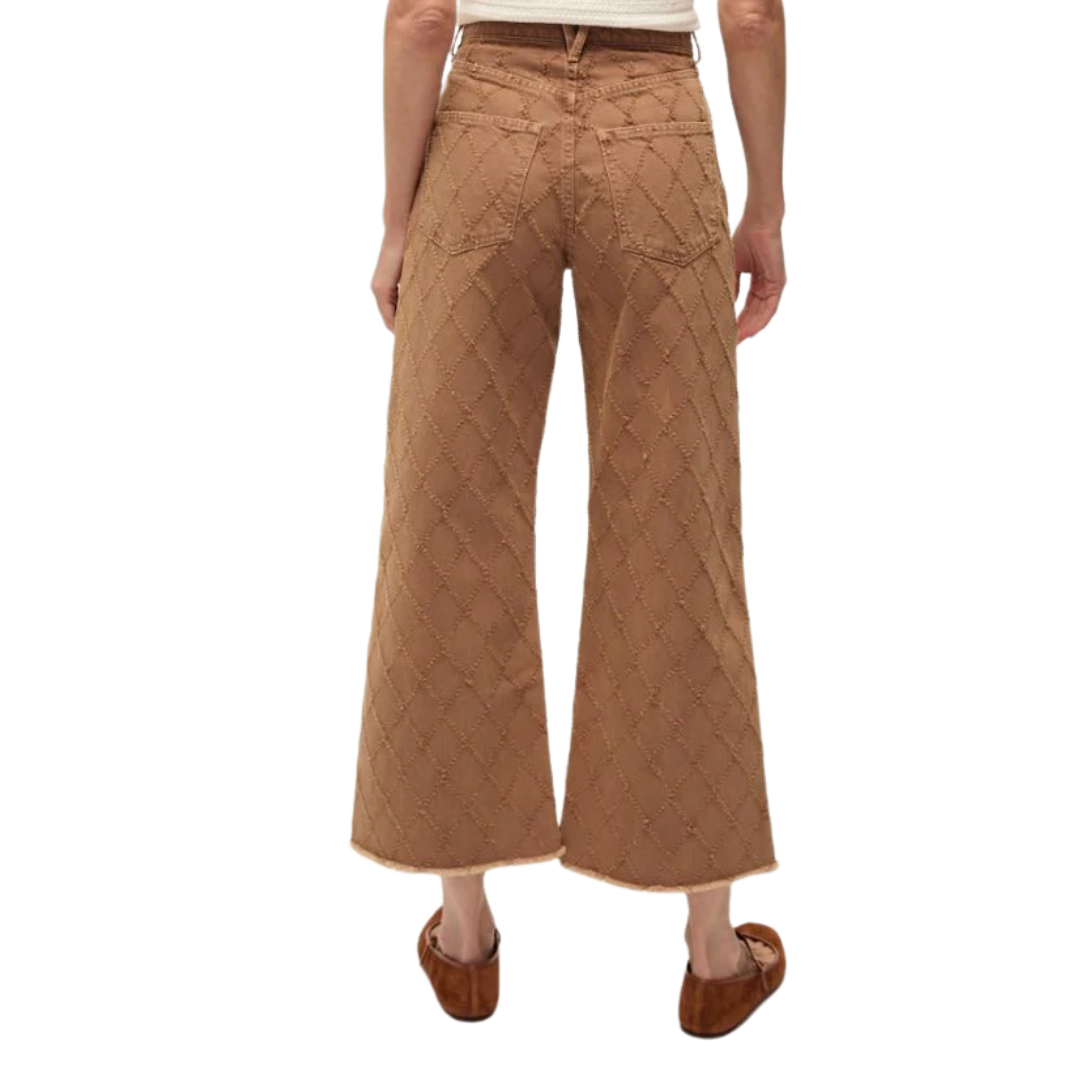Taylor Cropped Wide-Leg Jean in Hazelnut Stone