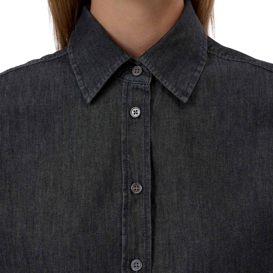 Denim Blouse in Mid Grey