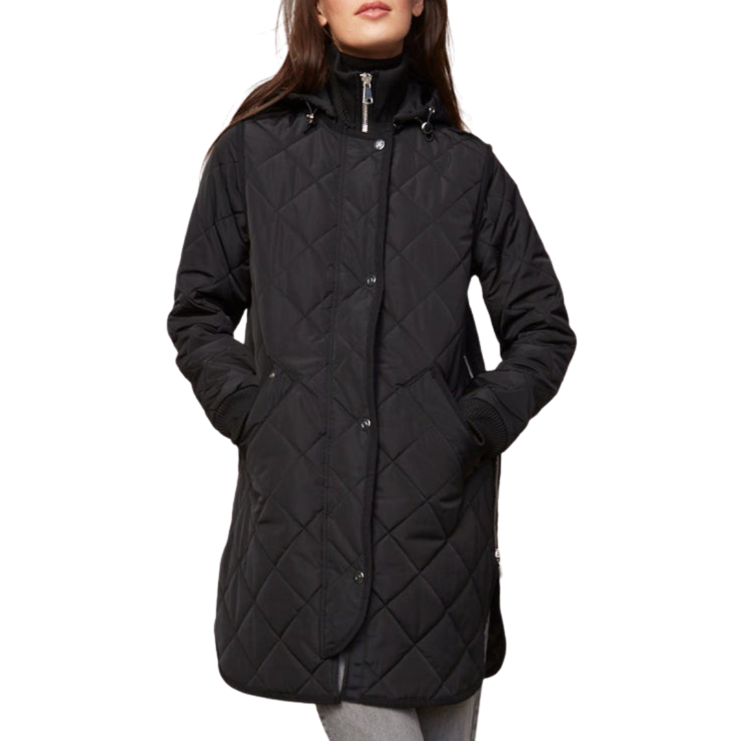 Libby Quilted Coat in Black