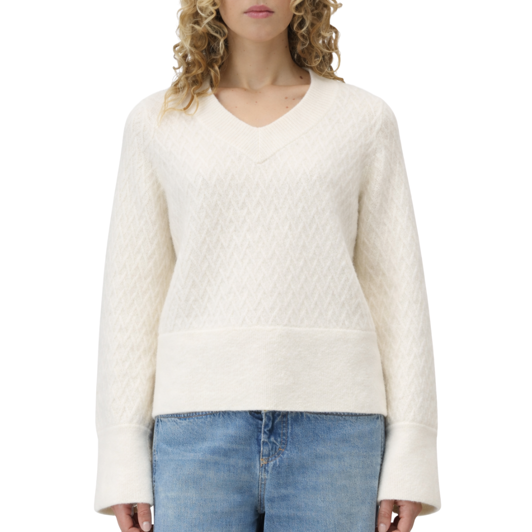 V-Neck Long Sleeve in Ivory