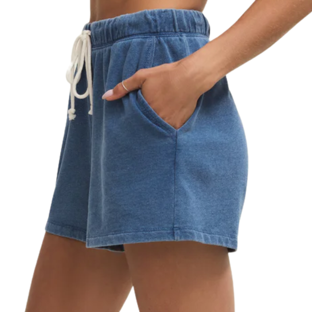 Hunter Knit Denim Short in Calypso Blue Indigo