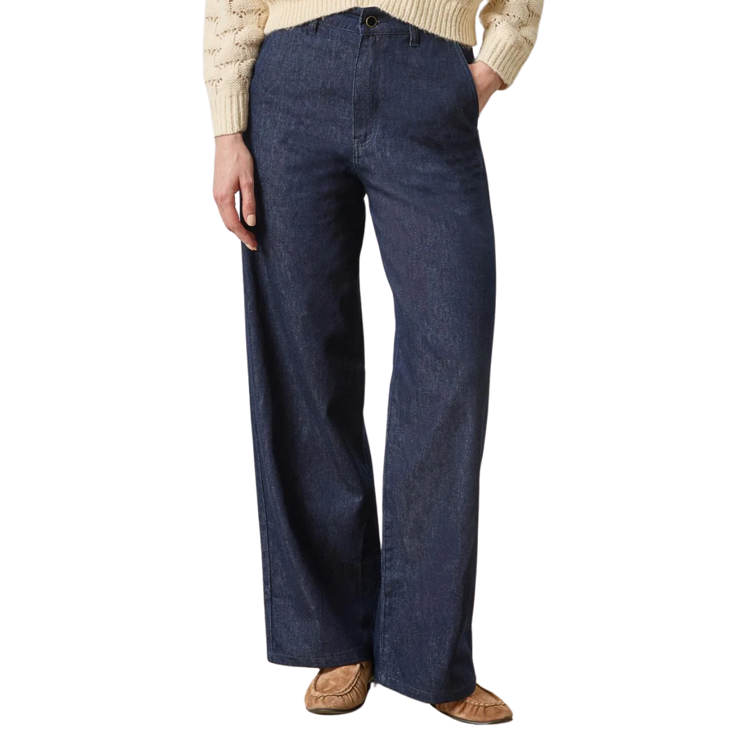 Denim Trouser in Dark Wash Blue