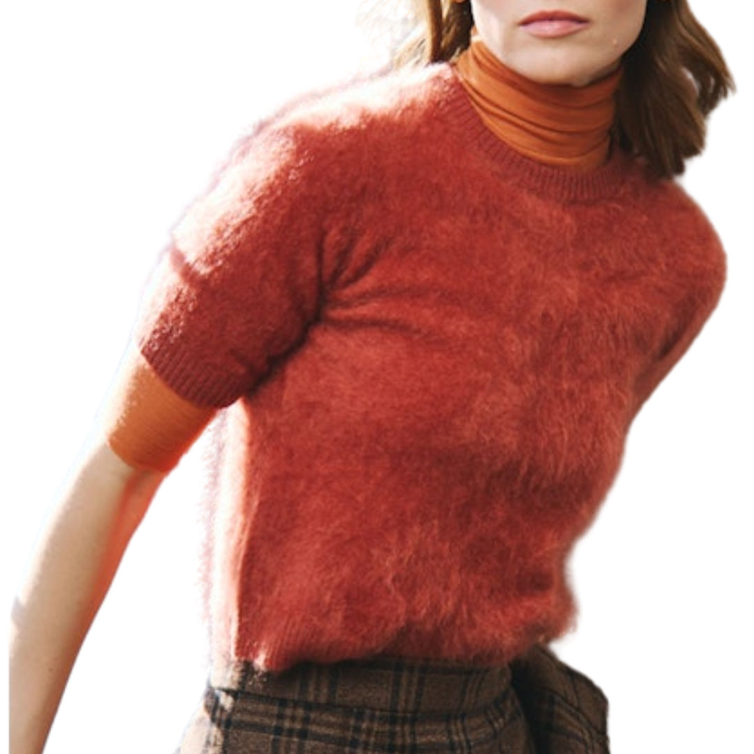 Cropped S/S Crew in Ginger