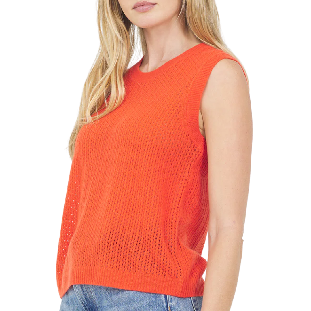 Camille Cashmere Top in Aperol