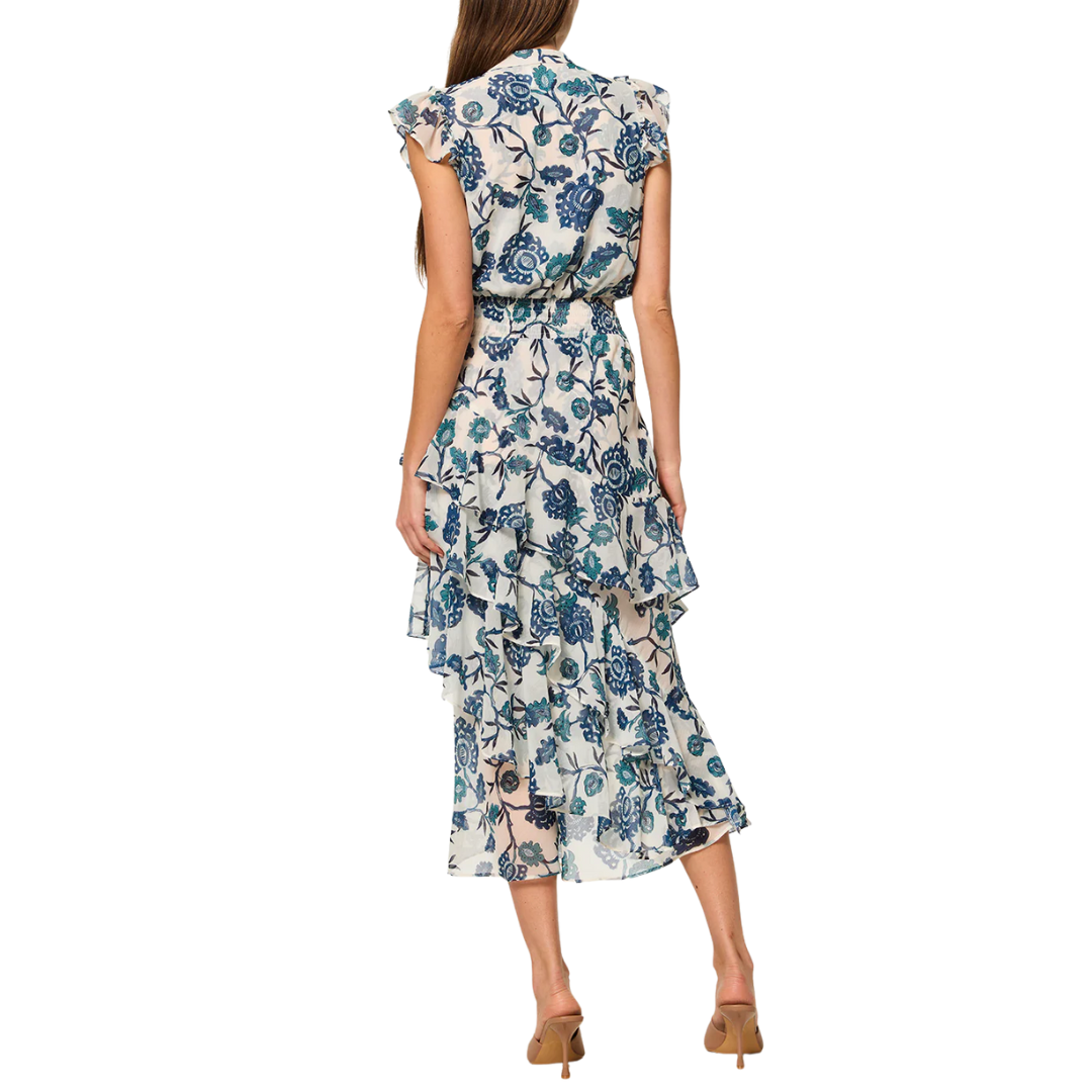 Ilysa Dress in Indigo Teal Blooms