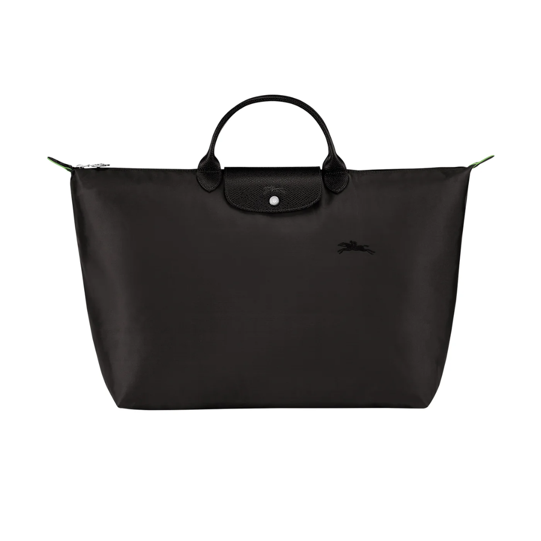 Green Line Medium Travel Bag in Black