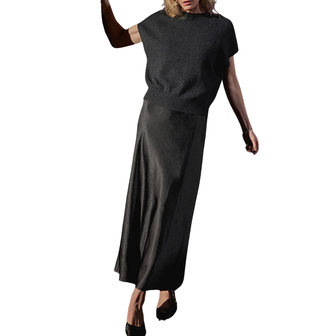 Bias Maxi Dress in Black