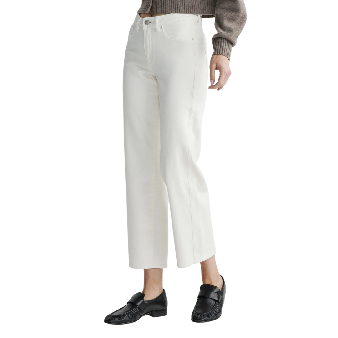 Pippa Refined Wide Leg Mid Rise Ankle in White