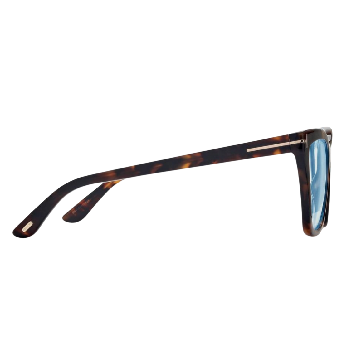 Blue Block Cat Eye Opticals With Clip On Sunglasses in Dark Havana