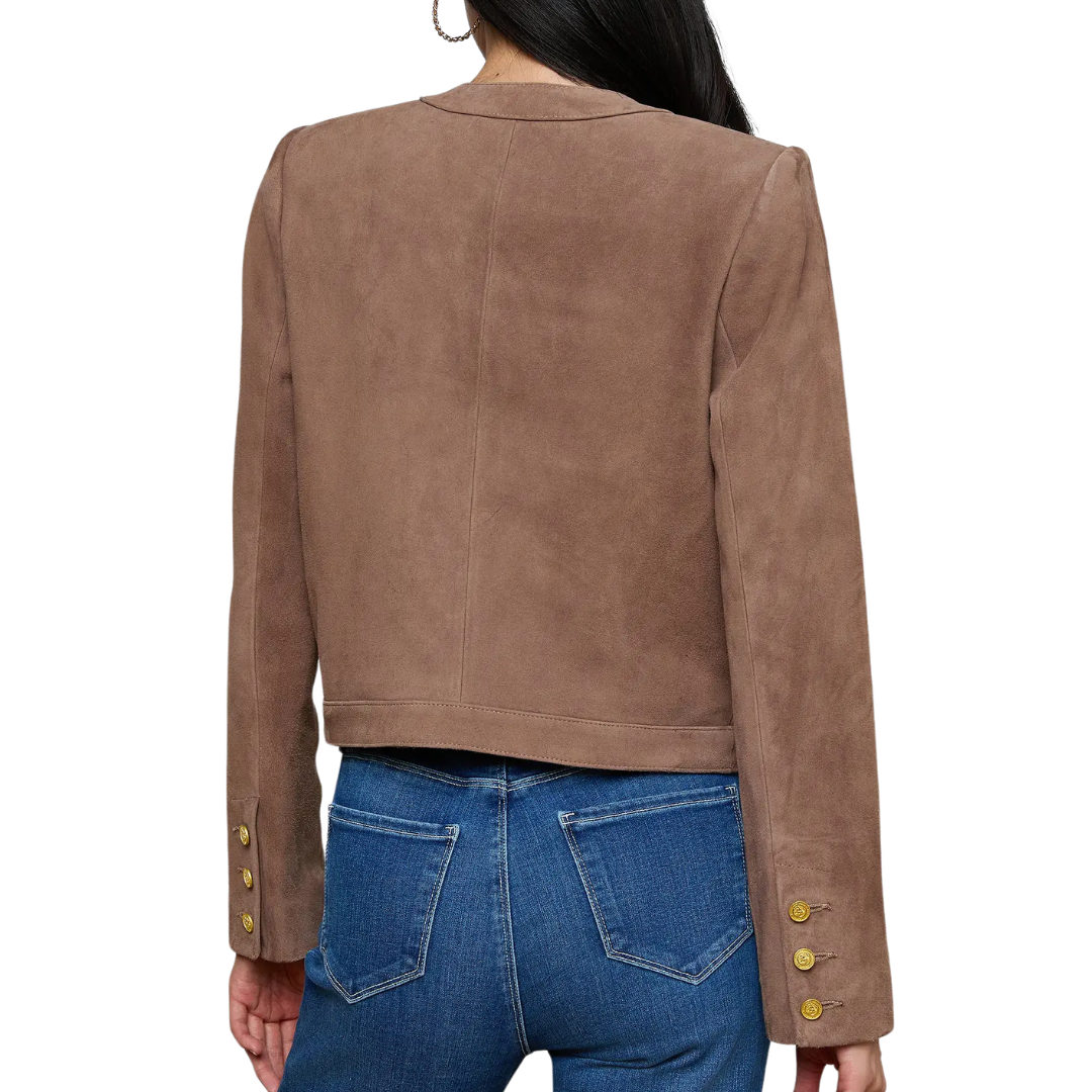 Jayde Collarless Jacket in Cardamom