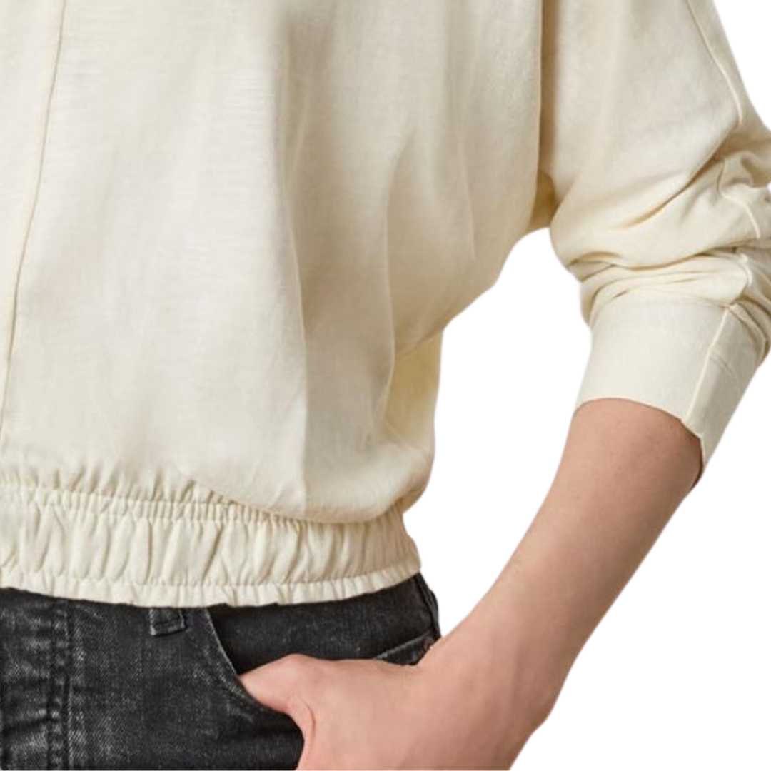 Shawl Collar Wedge Top in Snow