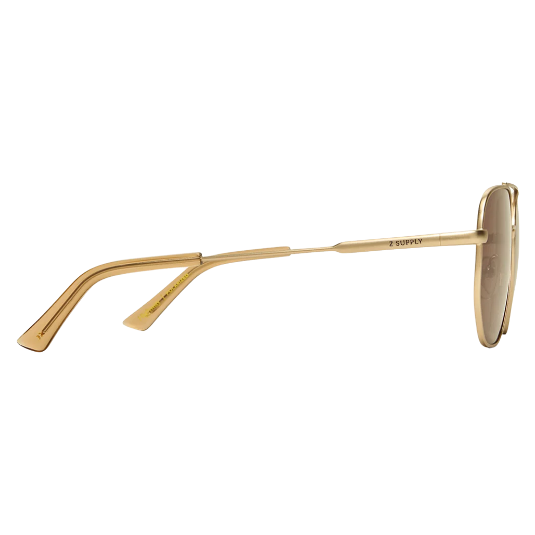 Highway Polarized Sunglasses in Satin Gold - Brown
