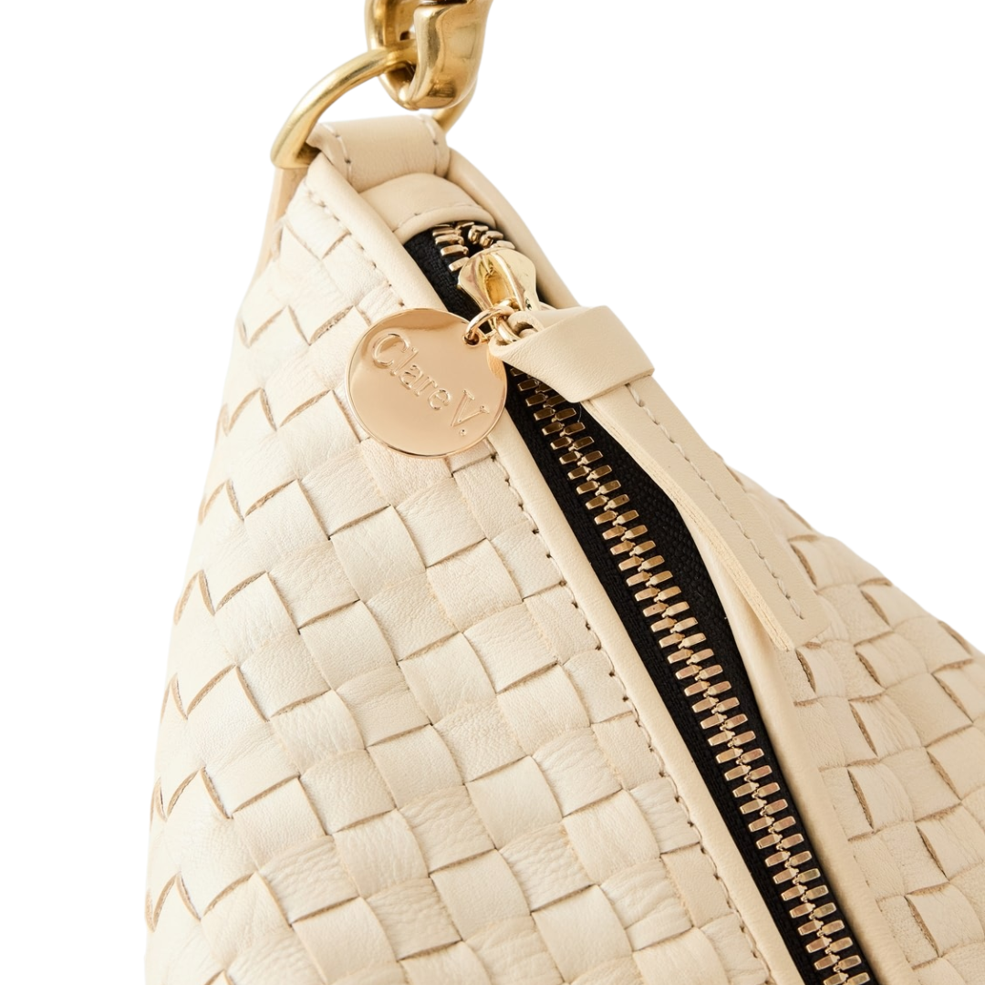 Moyen Messenger in Cream Woven Checker